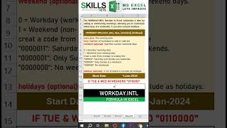Excel - WORKDAY.INTL Formula #excelformula #exceltips #excelfunction #newexcel #excel  #exceltricks