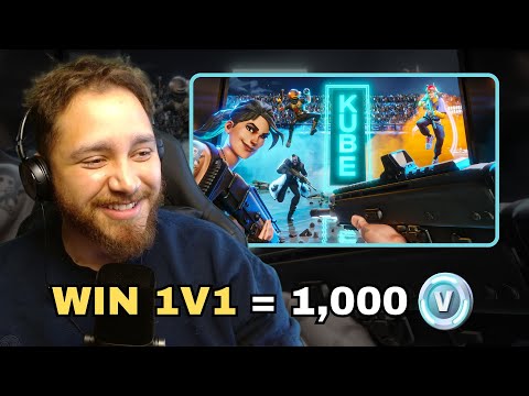 1v1 Me in KUBE for 1,000 V-Bucks (IF YOU WIN) - My New Game is OUT!