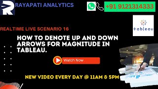 Real time tableau | How to denote up and down arrows for Magnitude.