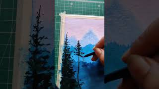 Pine trees watercolour tutorial #artwork #shorttutorials #paintingshorts #watercolor