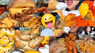 FoodCravings ||BEST *WINGSTOP*MUKBANG COMPILATION*BIGBITE SATISFYING WINGSTOP ASMR EATING FAST FOOD