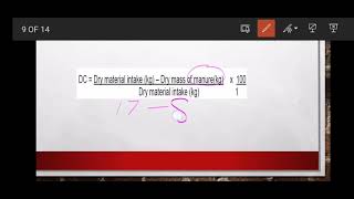 Digestibility Coefficient (Example 2) Grade 12 Agricultural Sciences