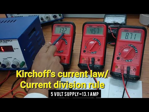 Kirchoff's current law KCL experiment/  Current division rule