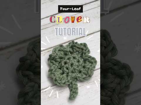 No-sew Crochet Four-Leaf Clover Tutorial 🍀  #crochet #crochettutorial #nosew #quickandeasy