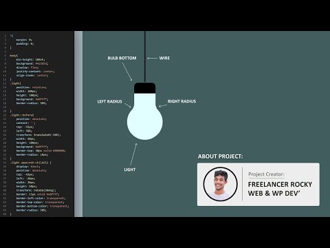 Light Bulb Drawing And Light Bulb OnOff Toggle Switch In HTML CSS