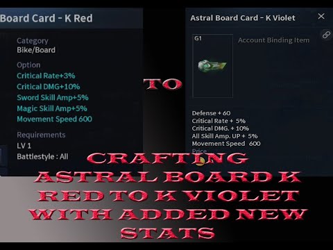 Cabal M Crafting Astral Board K Red to K Violet, Upgrading Astral Board K Red-Astral Board K Violet