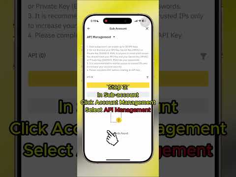 Tutorial: Binance API connection with Investy.ai on Smartphone (iOS) | Sub-account