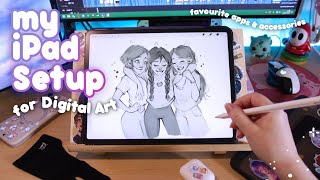 My Cozy iPad setup for DIGITAL ART 🎨 favourite apps, accessories and taking care of your tech