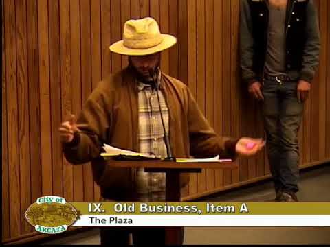 Satirical "hick" pro-McKinley statue public comment Arcata City Council by Jason Robo