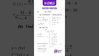 Inverse Functions | O Levels | V3 - #maths #mathshorts #mathstricks  #olevels #inversefunction