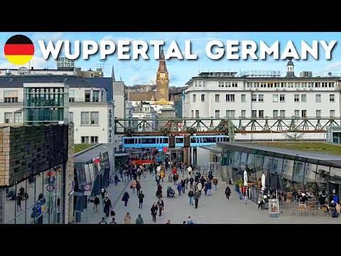 Hanging Train City Wuppertal Walking Tour, Germany 🇩🇪 4k/60fps HDR (With Captions)