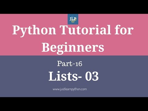 Python Tutorial For Beginners Part - 16 - Lists - Part - 03