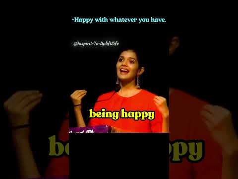 Be happy with whatever you have💯💯 #shorts #TejaswiniManogna #motivation #inspiringlife #trending