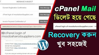 How to Recovery cPanel Email 2024 | How To Backup cPanel Email