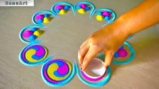 Super Easy Rangoli Design for Beginners | Beautiful & Quick Rangoli Tutorial ✨Ranu Art