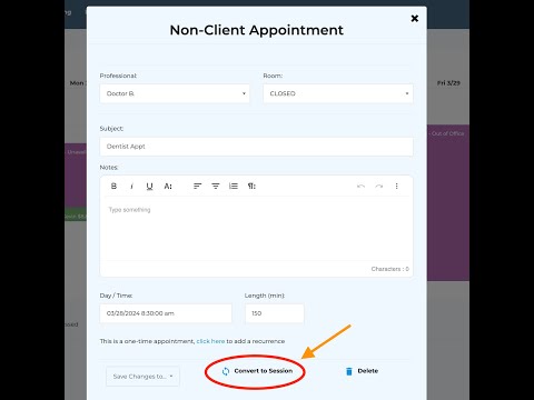 Converting Non Client Appt to Client Appt