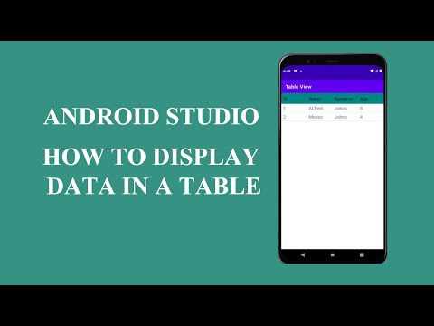 How to display data in a table in android studio