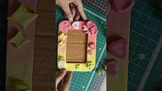 diy photo frame 🍓✨full video 👆🏻#clayideas #diy #photoframe #subscribeformore #explore