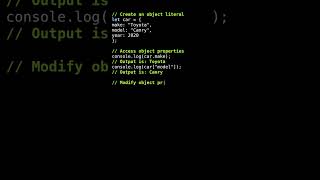 JavaScript (JS)  How to create an object in JS?  #Short #Shorts #2023