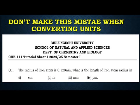 HOW TO CONVERT UNITS - CHE 111   TUTORIAL SHEET 1   PART 1