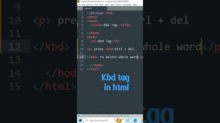Kbd Tag use in html 💥|| #shorts #html #coding #tags #tagsforlikes