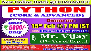 PYTHON Online Training @ DURGASOFT