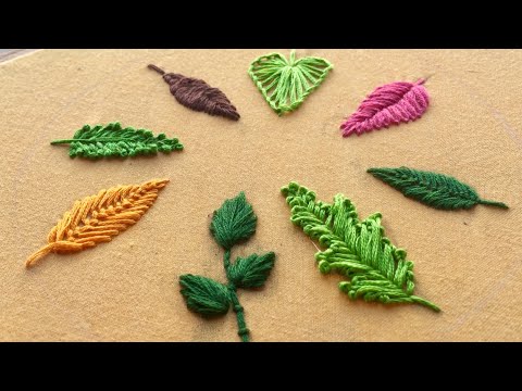 Hand Embroidery for beginners : Leaf Hand Embroidery