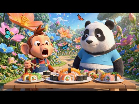 Baby Monkey and Panda Host a Fun Sashimi Party | Kids Storytime