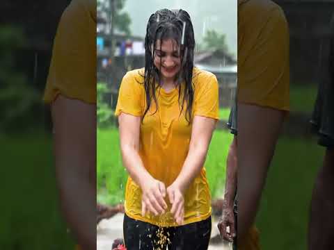 ASMR Village Rain & Chickens #rainsounds #asmr #relaxingbath #asmrshorts #rainasmr