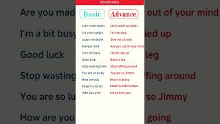 Basic vs Advanced English Expressions, Speak Like a Native with Common Conversational Phrases