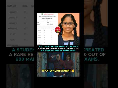 GREAT👏 🙌 #kakinada #students #10thclass #10classresult #girl #achievement#record#marks#ap10thresults