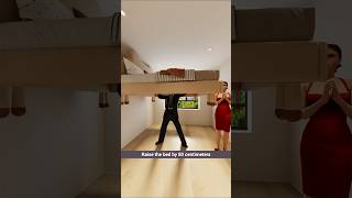 Tiny Bedroom With Huge Storage: Creative Bedroom Upgrade #shorts