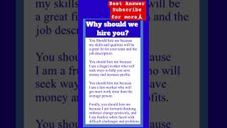 Why should we hire you? #learnenglish #crackinterview