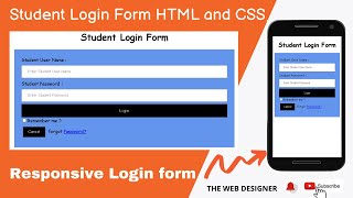 Login form in html and css with mobile responsive...