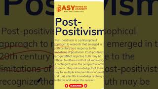 Post Positivism approach to research ugc net paper 1 research aptitude - easy notes 4u #easynotes4u