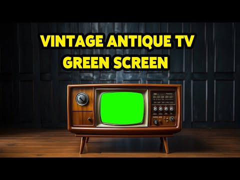 1-Hour Vintage Antique TV Green Screen | Golden Era Bad Signal Effect