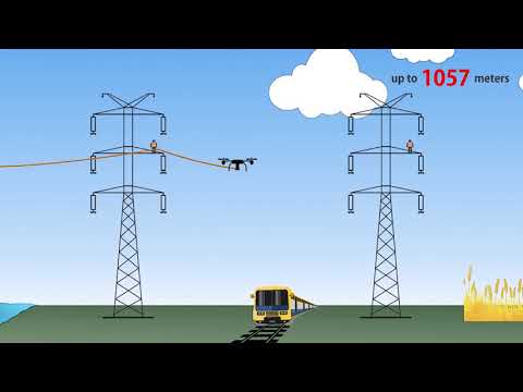 Animation - drone pulling a rope.