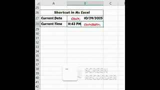 Insert current date and time in excel #excel #excelformulas #excelforbeginners #exceltutorial