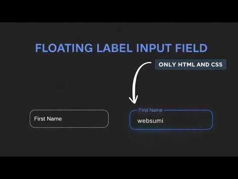Floating Label Input Animation | HTML & CSS Only (Modern UI Design)