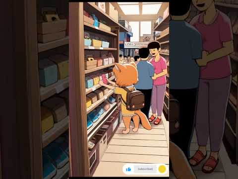Funny Cat Visits Mobile Market 🐾 | Cute Cat Exploring Phone Shop | Viral Animal Cartoon Video