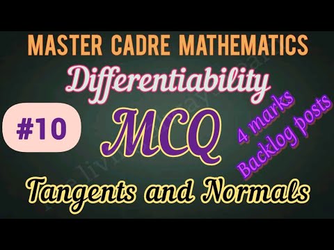Tangents and Normals Master cadre Mathematics MCQ (Punjab) Differentiability Part-10