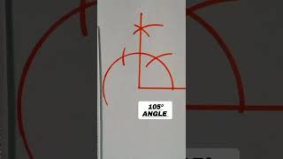 105 डिग्री का कोड प्रकार से बनाना सीखे/How to construct 105⁰angle with compass/#mathtrick #degree