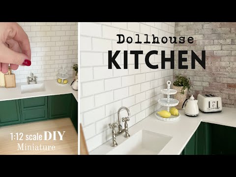 DIY miniature | HOW TO make a MODERN KITCHEN FOR DOLLHOUSE