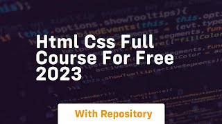 Html css full course for free 2023