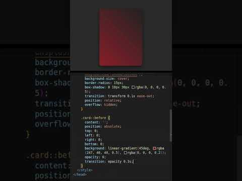 Parallax Card Animation: HTML CSS JS  #javascript #html #css #coding #webdevelopment  #beginner