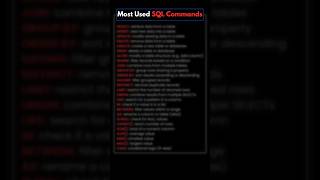 Most Used SQL Commands ❤️#coding #sql #backend #database