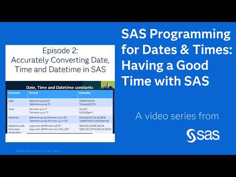 Accurately Converting Date, Time and Datetime in SAS | A good time with SAS Ep. 2