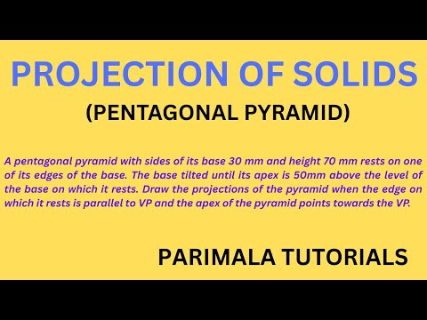 Engineering Drawing_ Projection of Solids_ Pentagonal Pyramid _Manual Drawing