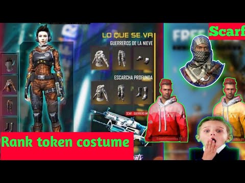 Free Fire-New rank token costume,herioc costume,new scarf,new weapon royale,new diamond royale