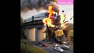 Kereta Api Api#shorts #short #viralvideo#trending #herichannel#animasimobiltruk #, tronton#bus#truk